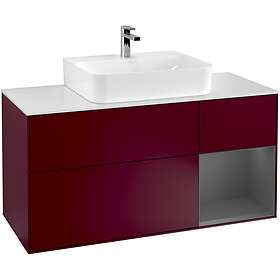 Villeroy & Boch Tvättställsskåp Finion med 3 Lådor Hylla och Bänkskiva för Centrerat F171GKHB