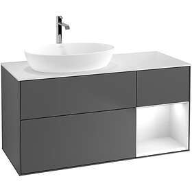 Villeroy & Boch Tvättställsskåp Finion med 3 Lådor Hylla och Bänkskiva för Ocentrerat från Artis Collaro G811GFGK