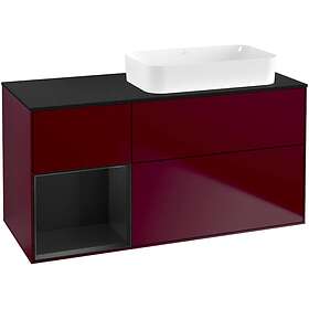 Villeroy & Boch Tvättställsskåp Finion med 3 Lådor Hylla och Bänkskiva för Ocentrerat Fristående F682PDHB