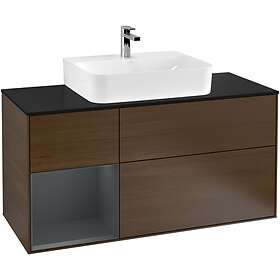 Villeroy & Boch Tvättställsskåp Finion med 3 Lådor Hylla och Bänkskiva för Centrerat G162HGGN