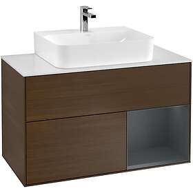 Villeroy & Boch Tvättställsskåp Finion med 2 Lådor Hylla och Bänkskiva för Centrerat G121HGGN