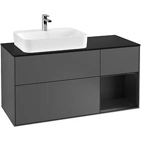 Villeroy & Boch Tvättställsskåp Finion med 3 Lådor Hylla och Bänkskiva för Ocentrerat Ytmonterat G402PDGK