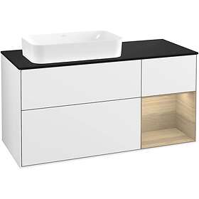 Villeroy & Boch Tvättställsskåp Finion med 3 Lådor Hylla och Bänkskiva för Ocentrerat Fristående G282PCGF