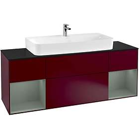 Villeroy & Boch Tvättställsskåp Finion med Två Hyllor och Bänkskiva för Centrerat F212GMHB