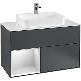 Villeroy & Boch Tvättställsskåp Finion med 2 Lådor Hylla och Bänkskiva för Ytmonterat F361MTHG