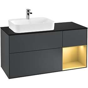 Villeroy & Boch Tvättställsskåp Finion med 3 Lådor Hylla och Bänkskiva för Ocentrerat Ytmonterat G402HFHG