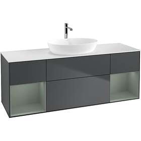 Villeroy & Boch Tvättställsskåp Finion med Två Hyllor och Bänkskiva för Fristående från Artis Collaro G861GMHG