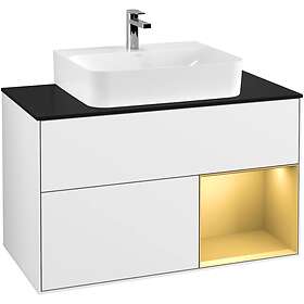 Villeroy & Boch Tvättställsskåp Finion med 2 Lådor Hylla och Bänkskiva för Centrerat F122HFGF