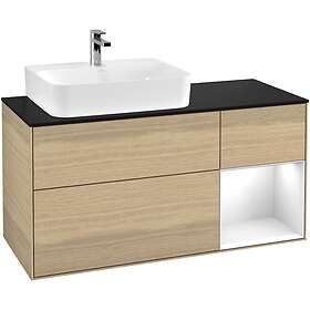 Villeroy & Boch Tvättställsskåp Finion med 3 Lådor Hylla och Bänkskiva för Ocentrerat F152GFPC