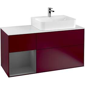 Villeroy & Boch Tvättställsskåp Finion med 3 Lådor Hylla och Bänkskiva för Ocentrerat G141GKHB
