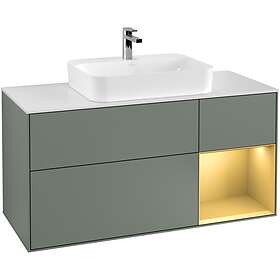 Villeroy & Boch Tvättställsskåp Finion med 3 Lådor Hylla och Bänkskiva för Ytmonterat G421HFGM