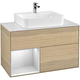 Villeroy & Boch Tvättställsskåp Finion med 2 Lådor Hylla och Bänkskiva för Centrerat G111MTPC