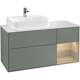 Villeroy & Boch Tvättställsskåp Finion med 3 Lådor Hylla och Bänkskiva för Ocentrerat F151PCGM