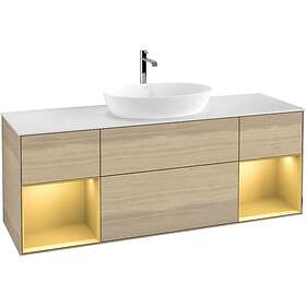 Villeroy & Boch Tvättställsskåp Finion med Två Hyllor och Bänkskiva för Fristående från Artis Collaro G861HFPC