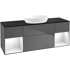 Villeroy & Boch Tvättställsskåp Finion med Två Hyllor och Bänkskiva för Fristående från Artis Collaro FD02GFGK