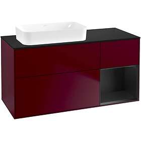 Villeroy & Boch Tvättställsskåp Finion med 3 Lådor Hylla och Bänkskiva för Ocentrerat Fristående F692PDHB
