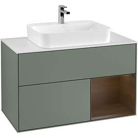 Villeroy & Boch Tvättställsskåp Finion med 2 Lådor Hylla och Bänkskiva för Ytmonterat F371GNGM