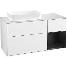 Villeroy & Boch Tvättställsskåp Finion med 3 Lådor Hylla och Bänkskiva för Ocentrerat Fristående F691PDGF