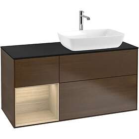 Villeroy & Boch Tvättställsskåp Finion med 3 Lådor Hylla och Bänkskiva för Ocentrerat från Artis Collaro F802PCGN