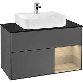 Villeroy & Boch Tvättställsskåp Finion med 2 Lådor Hylla och Bänkskiva för Centrerat G122PCGK
