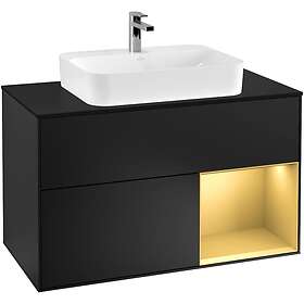 Villeroy & Boch Tvättställsskåp Finion med 2 Lådor Hylla och Bänkskiva för Ytmonterat F372HFPD