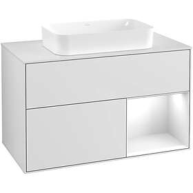 Villeroy & Boch Tvättställsskåp Finion med 2 Lådor Hylla och Bänkskiva för Fristående G661GFMT