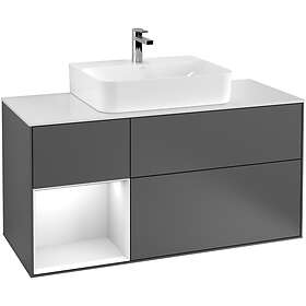Villeroy & Boch Tvättställsskåp Finion med 3 Lådor Hylla och Bänkskiva för Centrerat F161GFGK