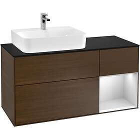 Villeroy & Boch Tvättställsskåp Finion med 3 Lådor Hylla och Bänkskiva för Ocentrerat F152MTGN
