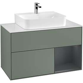 Villeroy & Boch Tvättställsskåp Finion med 2 Lådor Hylla och Bänkskiva för Centrerat G121HGGM