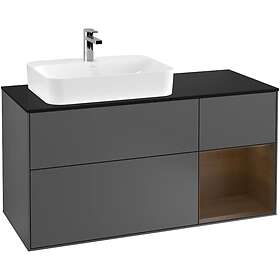 Villeroy & Boch Tvättställsskåp Finion med 3 Lådor Hylla och Bänkskiva för Ocentrerat Ytmonterat F402GNGK