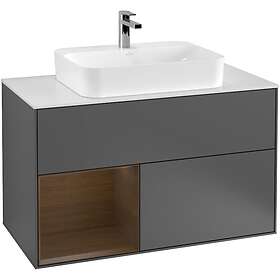 Villeroy & Boch Tvättställsskåp Finion med 2 Lådor Hylla och Bänkskiva för Ytmonterat F361GNGK
