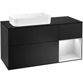 Villeroy & Boch Tvättställsskåp Finion med 3 Lådor Hylla och Bänkskiva för Ocentrerat Fristående G282MTPD