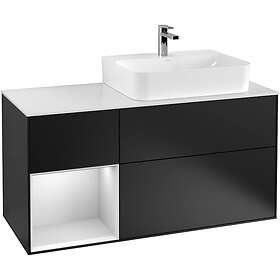 Villeroy & Boch Tvättställsskåp Finion med 3 Lådor Hylla och Bänkskiva för Ocentrerat G141MTPD