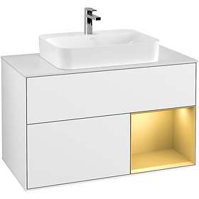 Villeroy & Boch Tvättställsskåp Finion med 2 Lådor Hylla och Bänkskiva för Ytmonterat F371HFGF