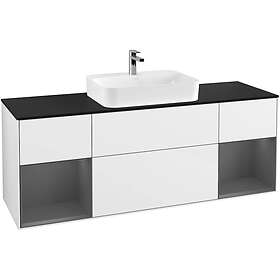 Villeroy & Boch Tvättställsskåp Finion med Två Hyllor och Bänkskiva för Ytmonterat F452GKGF