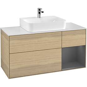 Villeroy & Boch Tvättställsskåp Finion med 3 Lådor Hylla och Bänkskiva för Centrerat F171GKPC