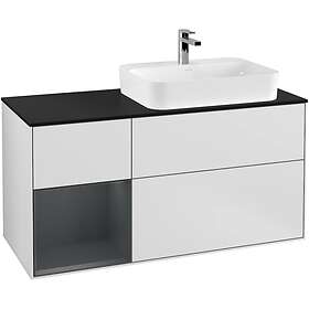 Villeroy & Boch Tvättställsskåp Finion med 3 Lådor Hylla och Bänkskiva för Ocentrerat Ytmonterat F392HGMT