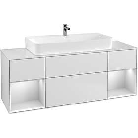 Villeroy & Boch Tvättställsskåp Finion med Två Hyllor och Bänkskiva för Centrerat G211MTMT
