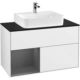 Villeroy & Boch Tvättställsskåp Finion med 2 Lådor Hylla och Bänkskiva för Centrerat G112GKGF