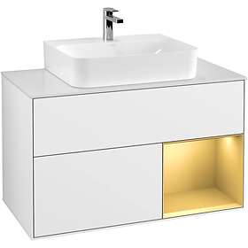 Villeroy & Boch Tvättställsskåp Finion med 2 Lådor Hylla och Bänkskiva för Centrerat G121HFGF