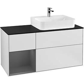 Villeroy & Boch Tvättställsskåp Finion med 3 Lådor Hylla och Bänkskiva för Ocentrerat F142GKMT