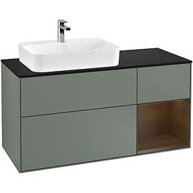Villeroy & Boch Tvättställsskåp Finion med 3 Lådor Hylla och Bänkskiva för Ocentrerat Ytmonterat F402GNGM