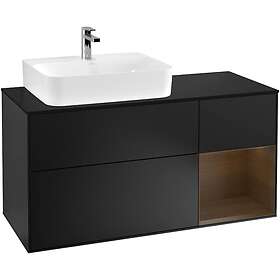 Villeroy & Boch Tvättställsskåp Finion med 3 Lådor Hylla och Bänkskiva för Ocentrerat F152GNPD