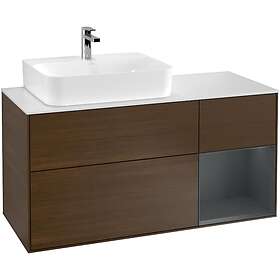 Villeroy & Boch Tvättställsskåp Finion med 3 Lådor Hylla och Bänkskiva för Ocentrerat F151HGGN