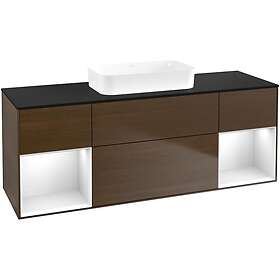 Villeroy & Boch Tvättställsskåp Finion med Två Hyllor och Bänkskiva för Fristående F742GFGN
