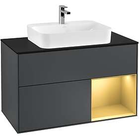 Villeroy & Boch Tvättställsskåp Finion med 2 Lådor Hylla och Bänkskiva för Ytmonterat F372HFHG