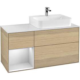 Villeroy & Boch Tvättställsskåp Finion med 3 Lådor Hylla och Bänkskiva för Ocentrerat G141MTPC