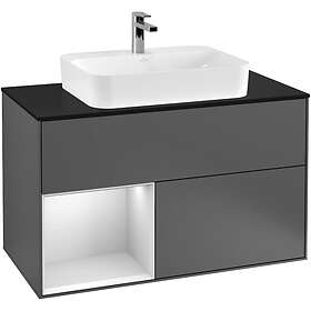 Villeroy & Boch Tvättställsskåp Finion med 2 Lådor Hylla och Bänkskiva för Ytmonterat F362MTGK