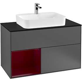 Villeroy & Boch Tvättställsskåp Finion med 2 Lådor Hylla och Bänkskiva för Ytmonterat F362HBGK