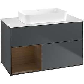 Villeroy & Boch Tvättställsskåp Finion med 2 Lådor Hylla och Bänkskiva för Fristående F651GNHG